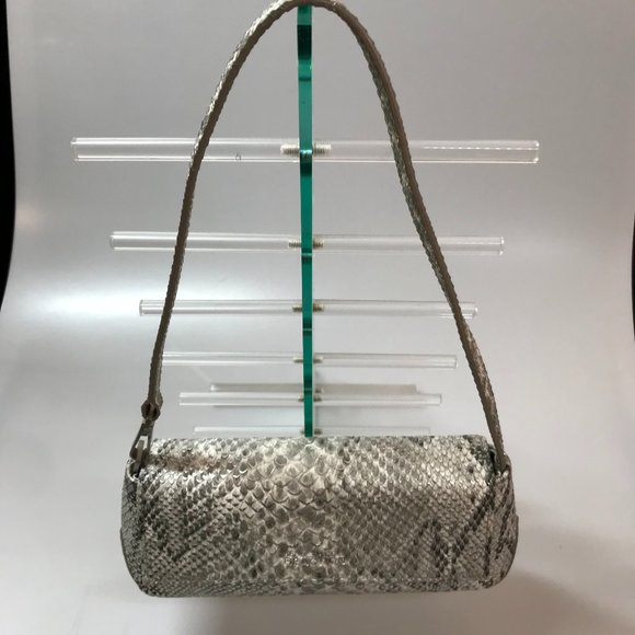 EUC Vintage Kenneth Cole Reaction Metallic Faux Snake Print Bag - Picture 1 of 10